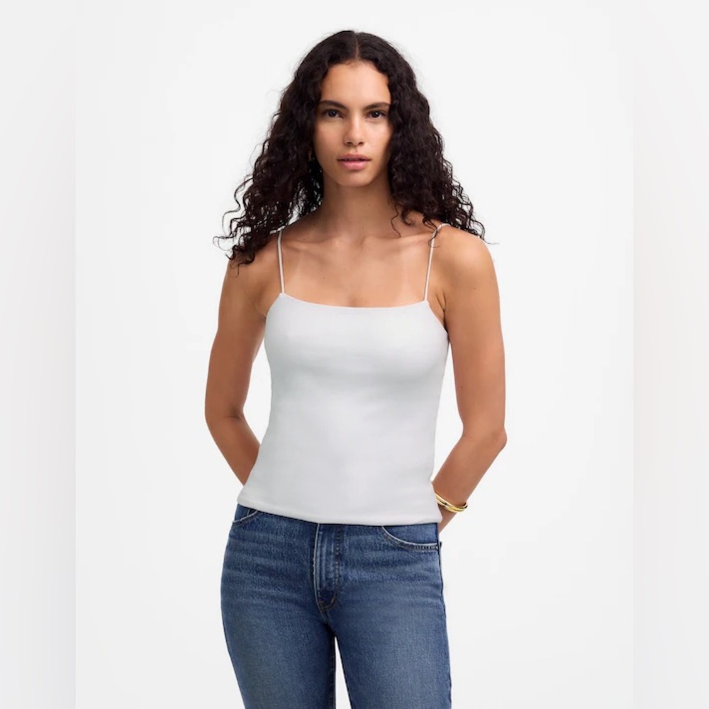 Women’s Madewell Squareneck Tank Top White Size XXS #NV999
